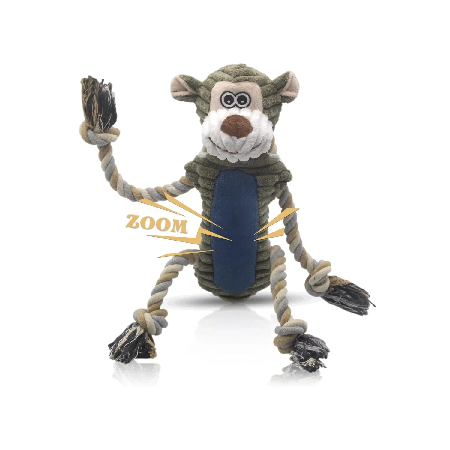 Monkey Plush Quality Dog Chewy Soft Squeaky Rope Durable Pet Tough Toys