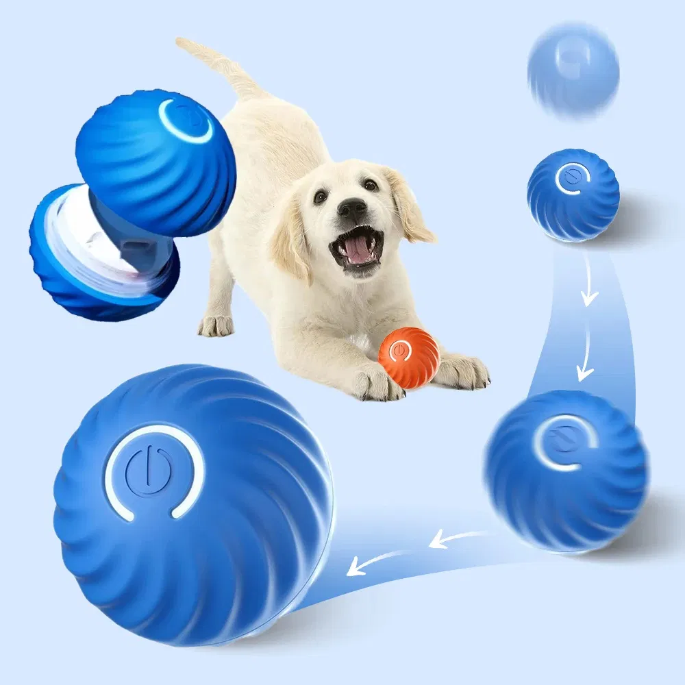 Electronic Interactive Pet Toy Moving Ball USB Automatic Moving Bouncing Smart Dog Ball Toy