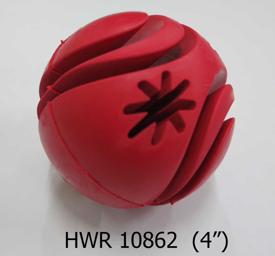 Christmas Red Pet Chewing Treat Ball Soft Toy Rubber Teeth Clean Chew Food Dispensing Rubber Dog Feed Ball