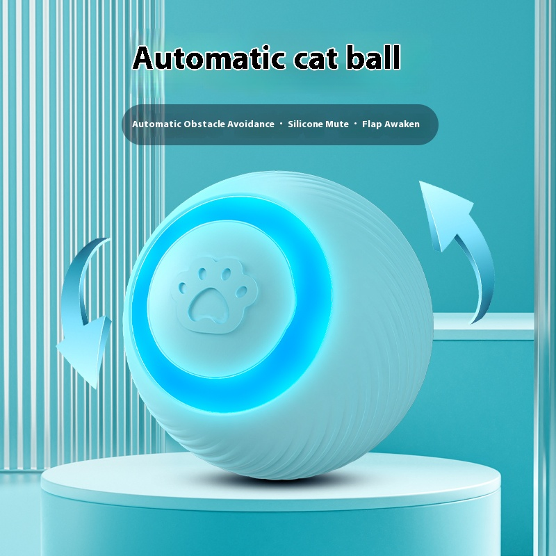 New Design Cat Toy Ball Silicone Rolling Track Ball Rechargeable Automatic Cat Teaser Goddess Playing and Running Pet Smart Toy