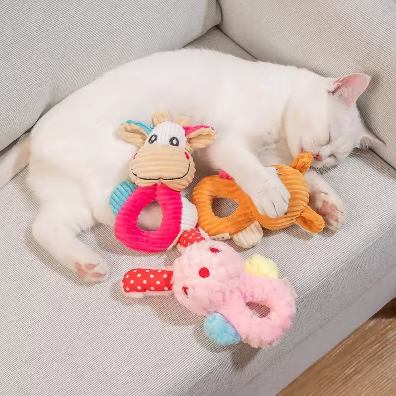 Hot-Selling Durable Safe Non-Toxic Adorable Squeaky Plush Cartoon-Animal Chew Toy for Pets