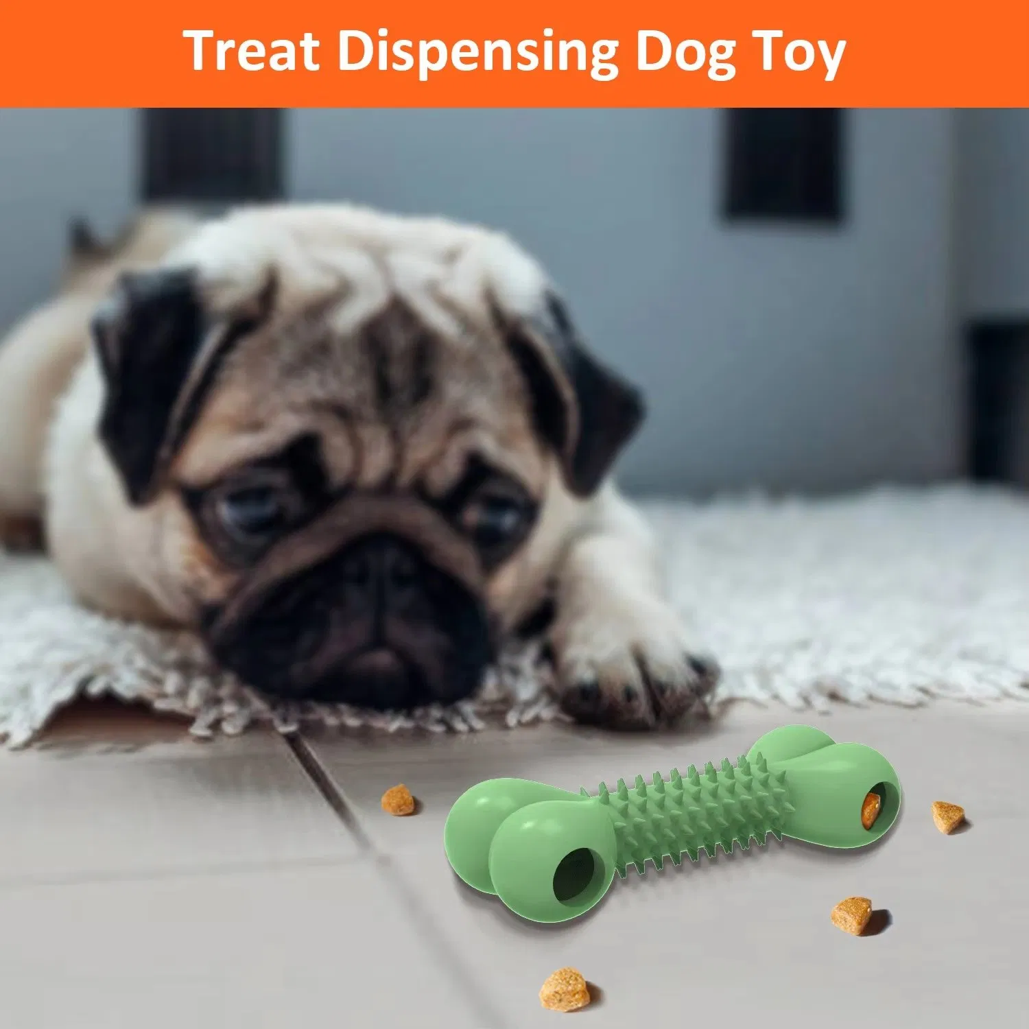 Wholesale Pet Interactive Food Dispensing Chew Toys Dog Treat Dispenser Bone Toy
