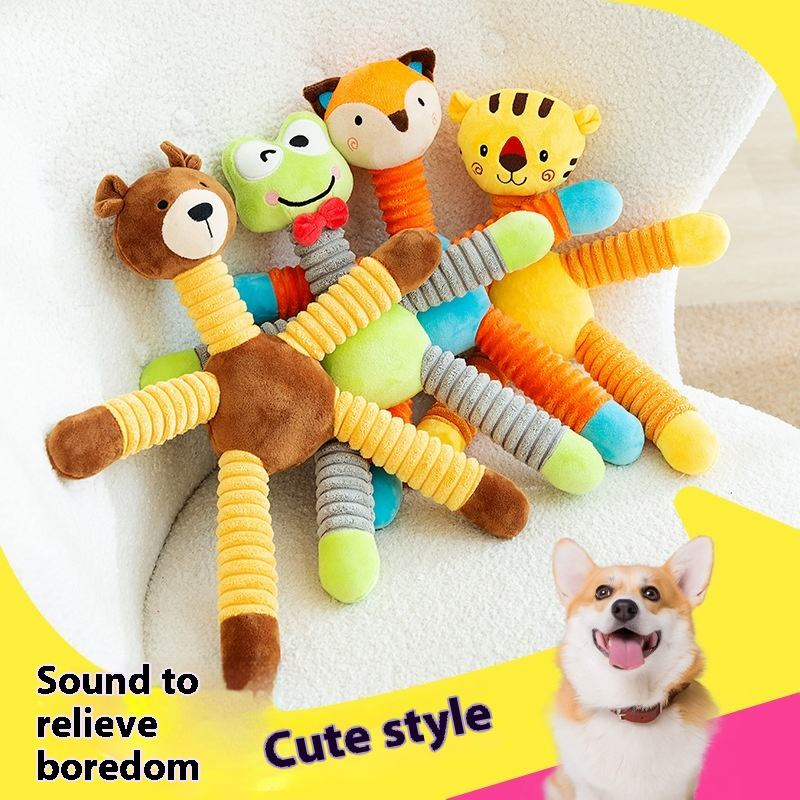 Durable Plush Dog Squeaky Toy Self-Entertainment Teeth Grinding Chew for Cats Teddy Corgi Bichon Pet Supplies Relieve Boredom
