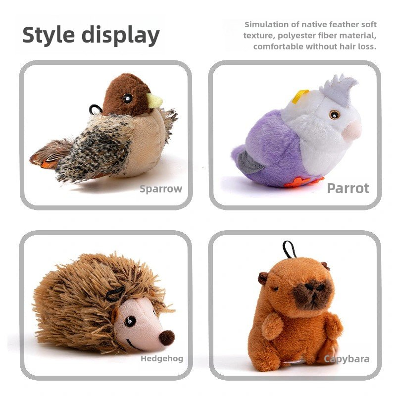 Pet Toys Wholesale Manufacturers Cat Teaser Cat Toys Bird Vocal Plush Intelligent Cat Teaser Automatic Cat Teaser Toys Birds