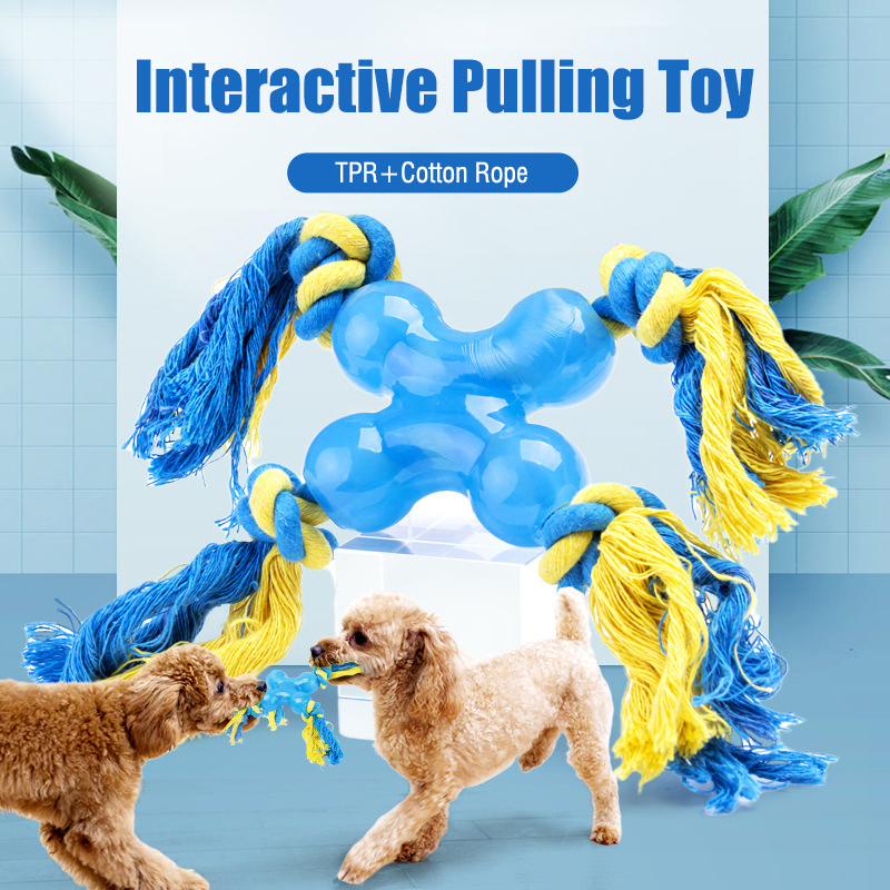 Factory Wholesale Eco-Friendly Soft TPR Pet Interactive Toy Dog Pulling Toy
