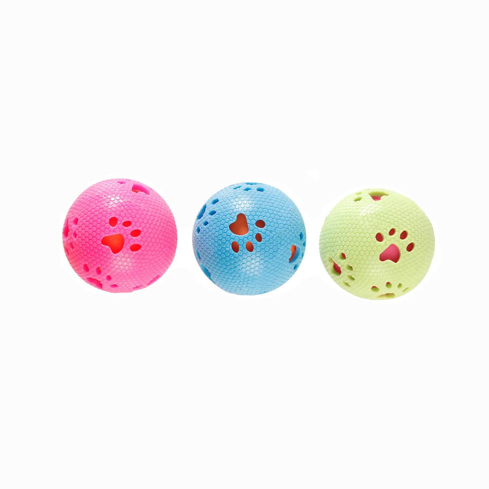 Wholesale TPR Sound and Lights Paw Print Dog Ball Durable Non-Toxic Pet Toy