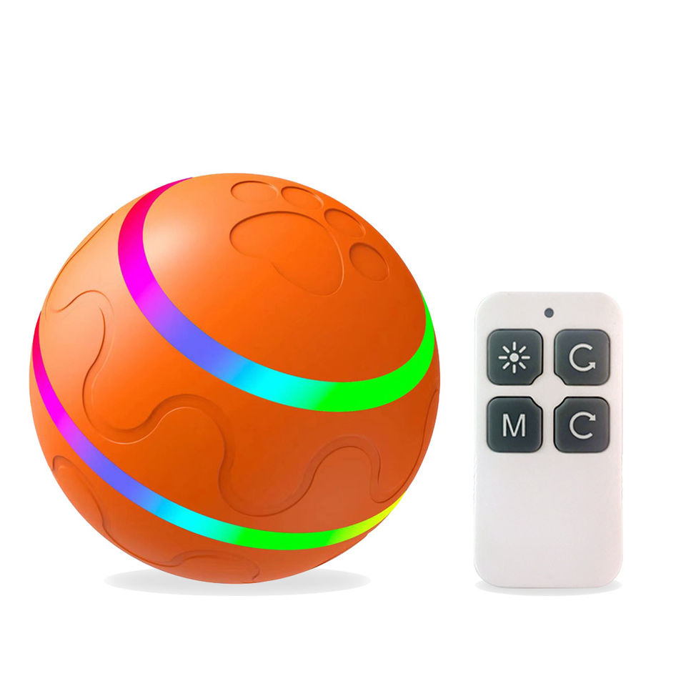 Pet Products Electronic Remote Control Luminous Pet Cat Toy USB Rechargeable Automatic Rolling Ball Dog Toys