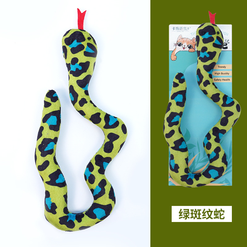 Cat Toys for Self-Entertainment Snake Ophidian Shape Plush Toys with Catnip Pet Dog Toys