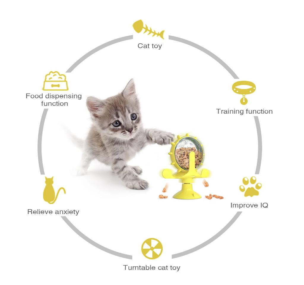 Wholesale Puzzle Pet Rotary Windmill Toys Interactive Slow Food Dispenser