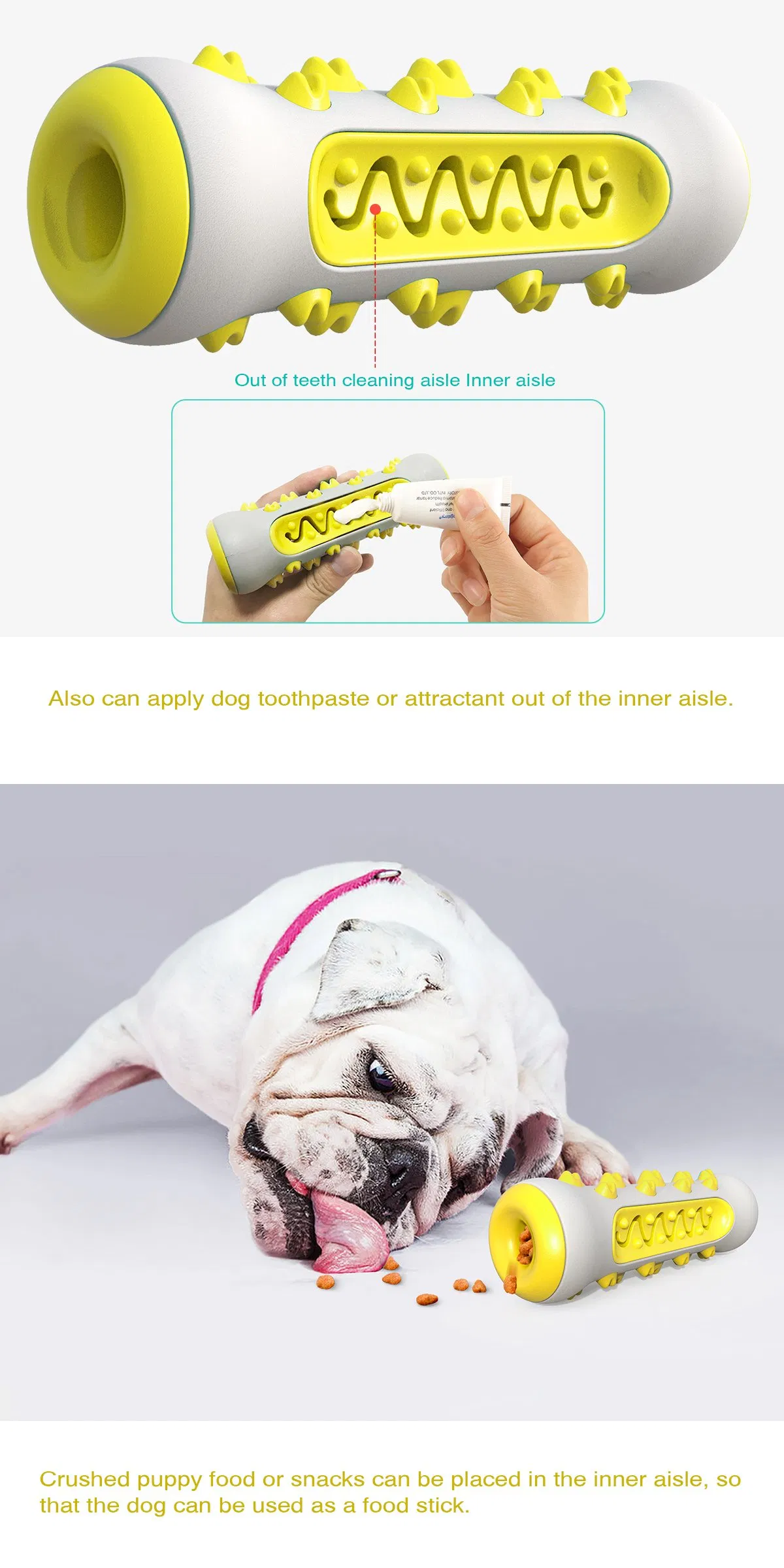Retail OEM Factory Pet Dog Chew Toy Toothbrush Dental Chew Toy Treating Foodie Bone Shape