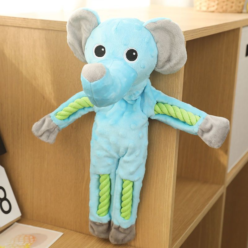 Custom Pet Supply Wholesale Plush Cartoon Animal Dog Chew Squeaky Teething Rope Toy