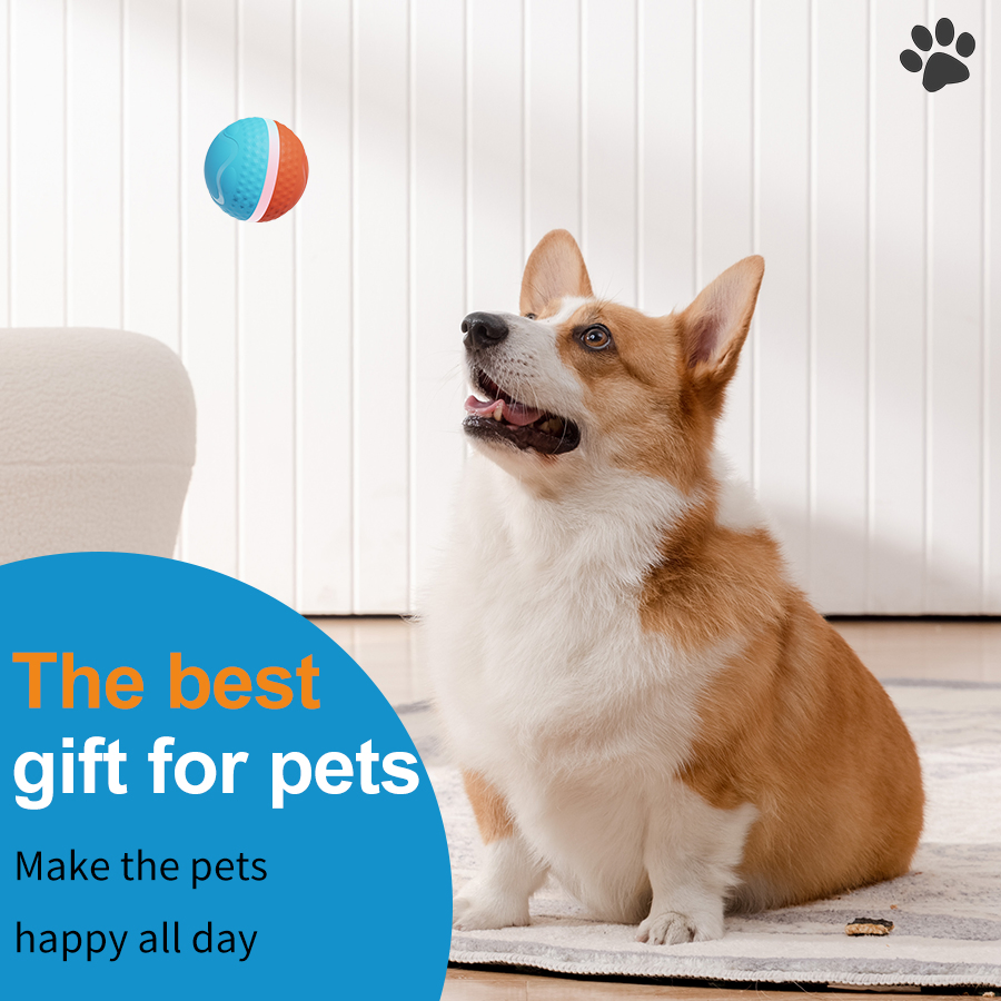 New Arrival USB Charging Eco-Friendly Fun Sports Spin Jump Luminous Ball Intelligent Interactive Movement Toys for Pet Dog