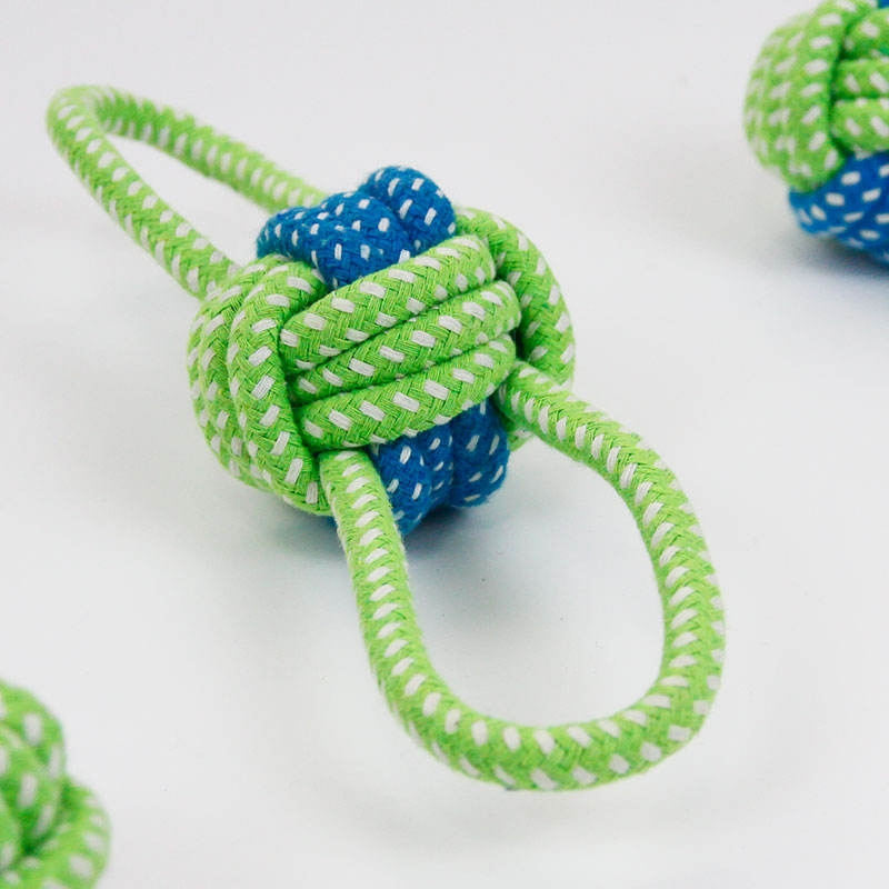 Pet Tug Rope Toy for Dogs with Nylon Cotton Knot Ball