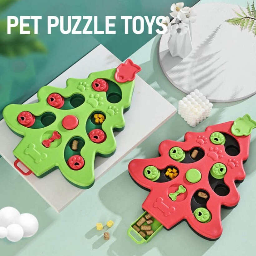Christmas Puppy Slow Feeder, Pet Food Puzzle Toys, Iq Training&Mental Enrichment