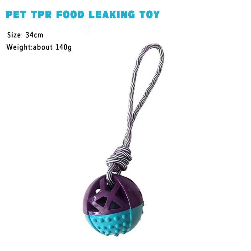 Interactive Dog Pet Toy Bite-Resistant with Cotton Rope and Food Leakage