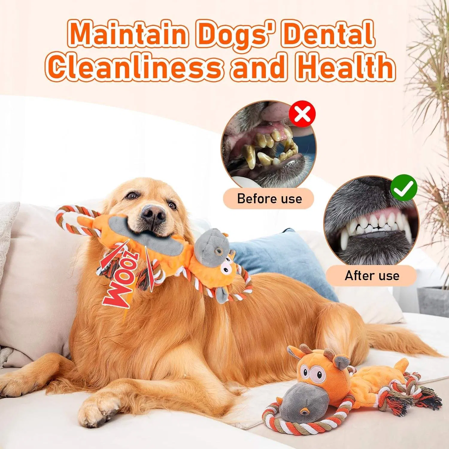 Pet Chew Tug Toy Cotton Rope Dog Interactive Toy