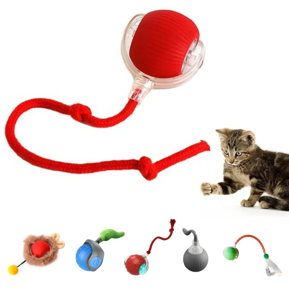2025 Hot Sale Smart Cat Balls Electric Mascotas Interactive Speedy Tail Cat Toy Ball Pet Interactive &amp; Movement Toys