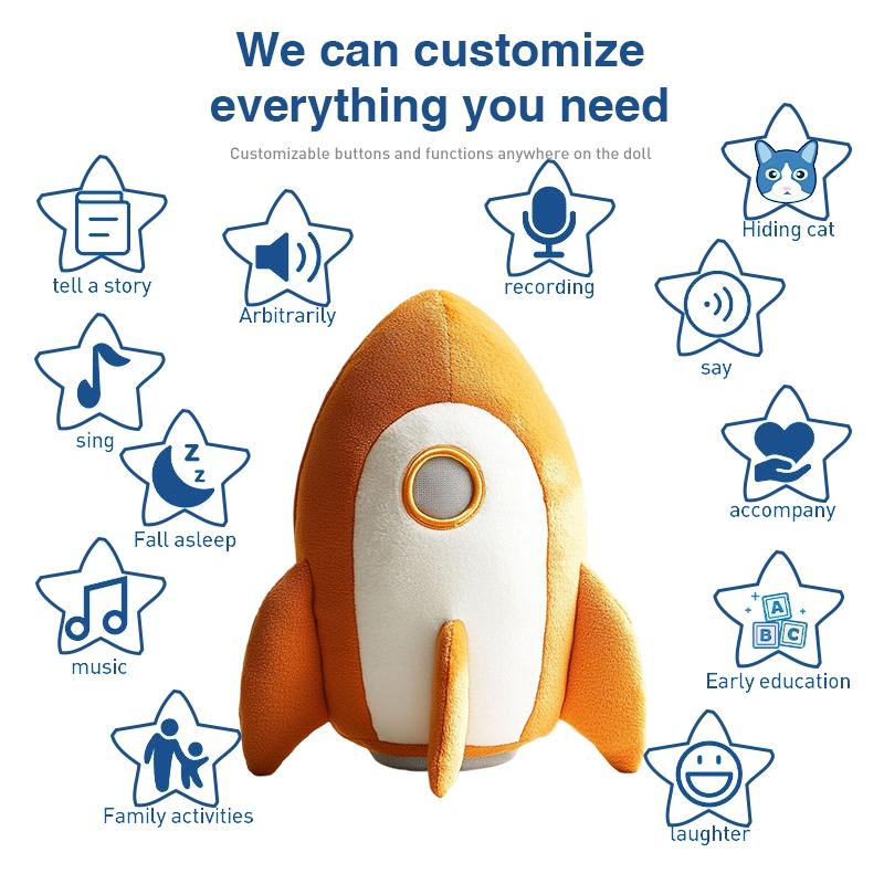 Custom Plush Pillow Toy Rocket Soft Pet Toy