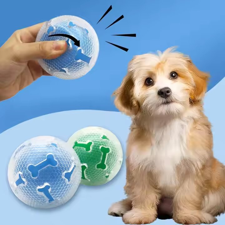 Hot Pet Sounding Bones Bell Ball Toys Dogs Chewing Teething Bite Resistant Interactive Toys