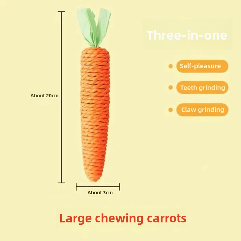 Wholesale Pet Supplies New Pet Cat Toys Teeth Grinding Claws Bite Resistant Paper Rope Carrot Self-Help Boredom Relieving Cat Toys