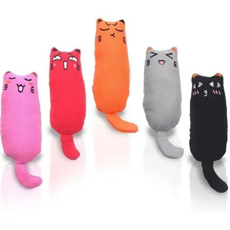 Hot Sales New Design Embroidered Custom Plush Cat Toy Stuffed with Catnip Pet Toys