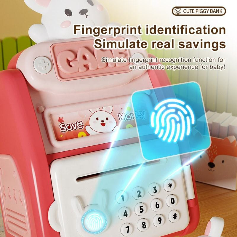 Custom Saving Pot Banks Toy Gifts Pet Fingerprint Password Bank Artificial Intelligent Automatic Roll Coins Saving Pot Toys