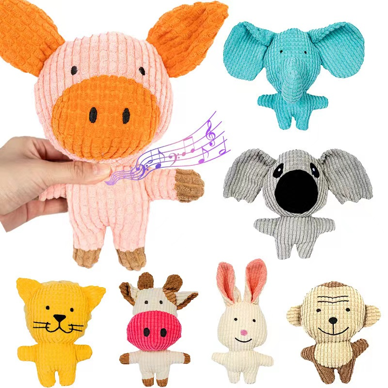 Bite-Resistant Lovable Cute Stuffed Squeaky Chew Pet Plush Dog Toy