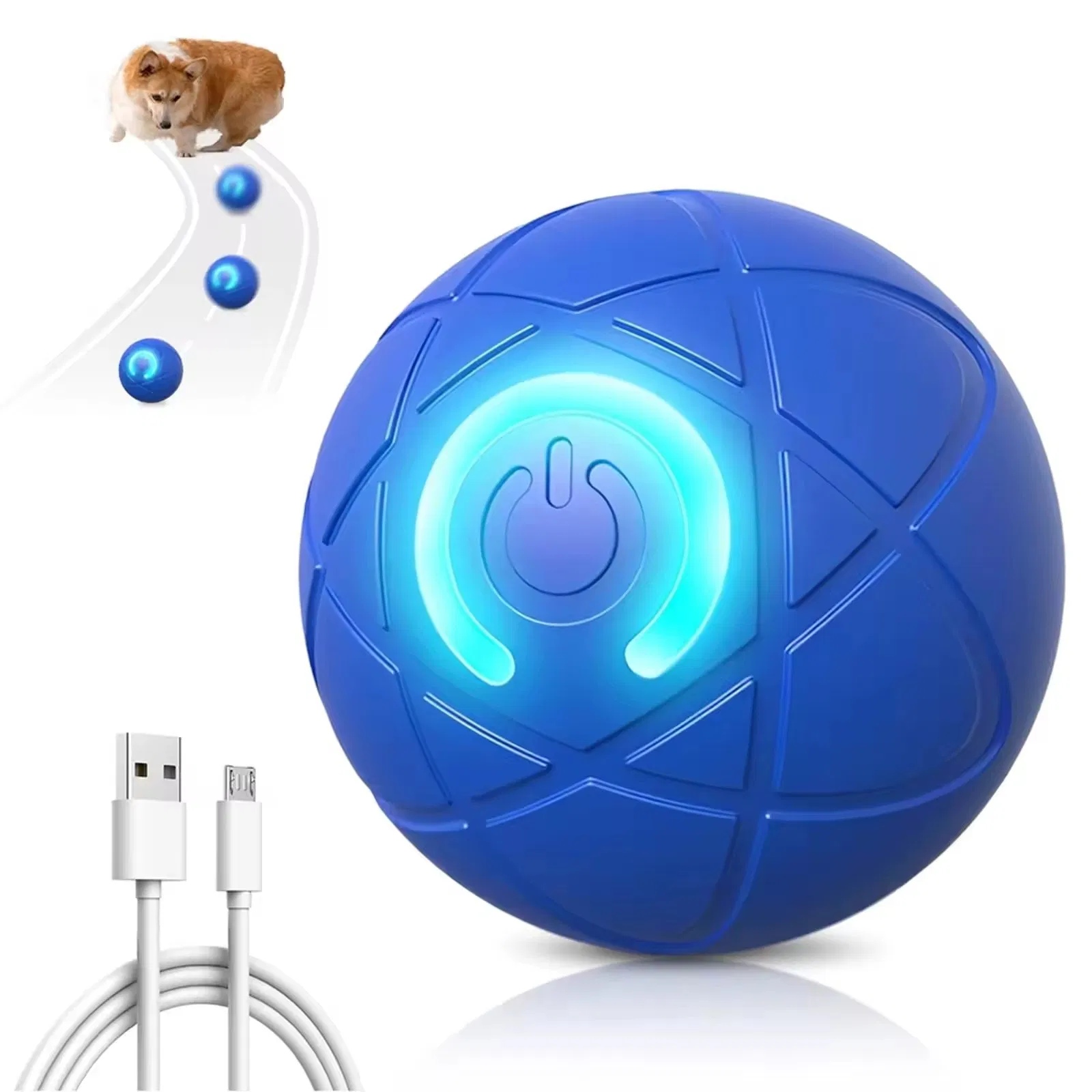 Interactive Rotating Motion Rechargeable Bite-Resistant Pet Smart Jumping Ball Toys