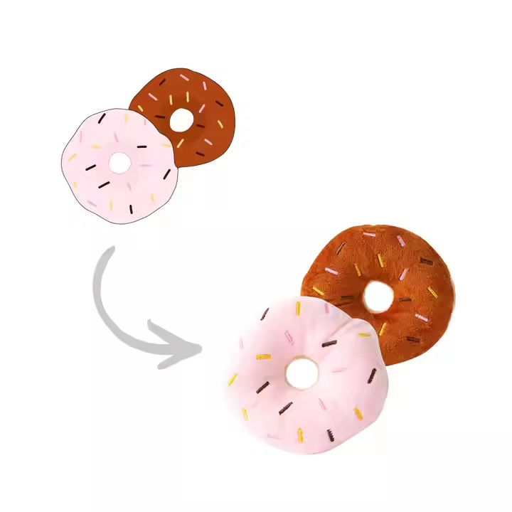 Custom Plush Cream Toast Croissants Bread Toast Chew Toy Catnip Pet Toy