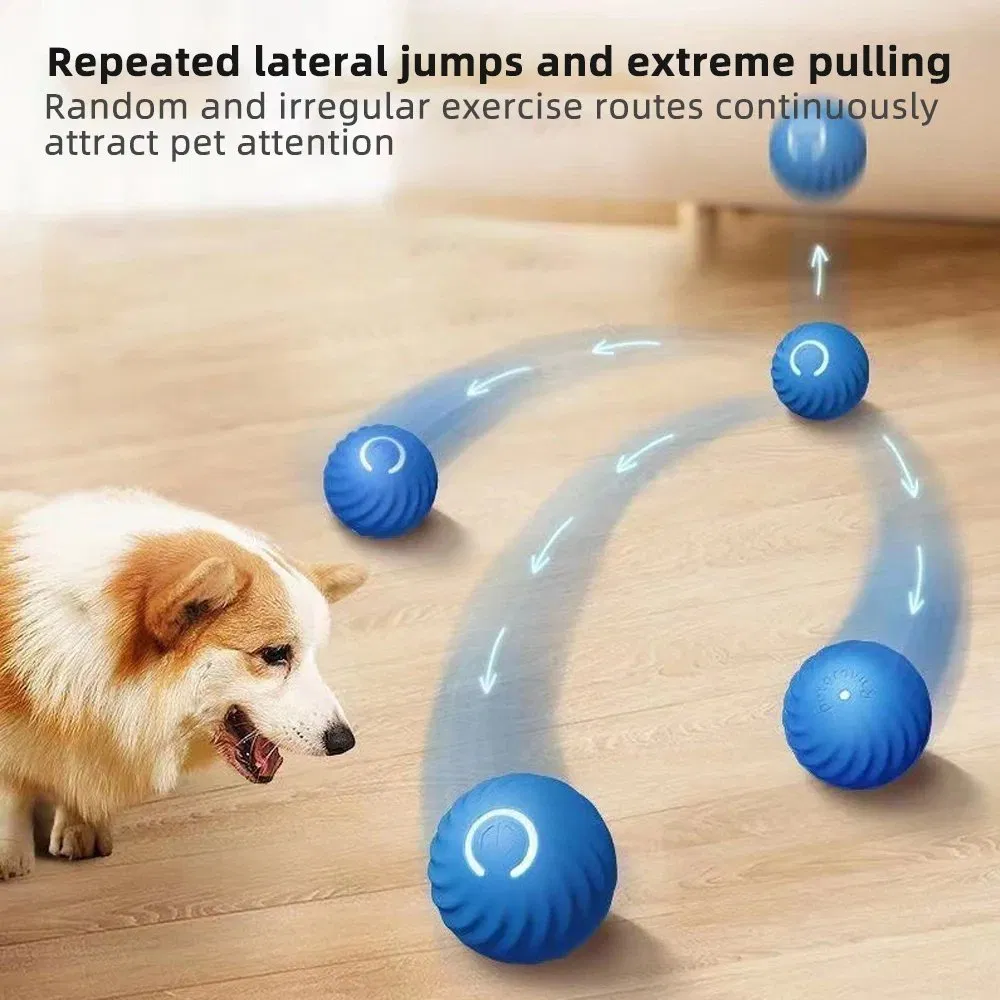 Electronic Interactive Pet Toy Moving Ball USB Automatic Moving Bouncing Smart Dog Ball Toy