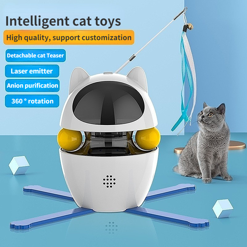 Cross Border New Cat Toys Automatic Intelligent Cat Stick Missing Food Ball Set Self Hi Pet Products Cat Toys