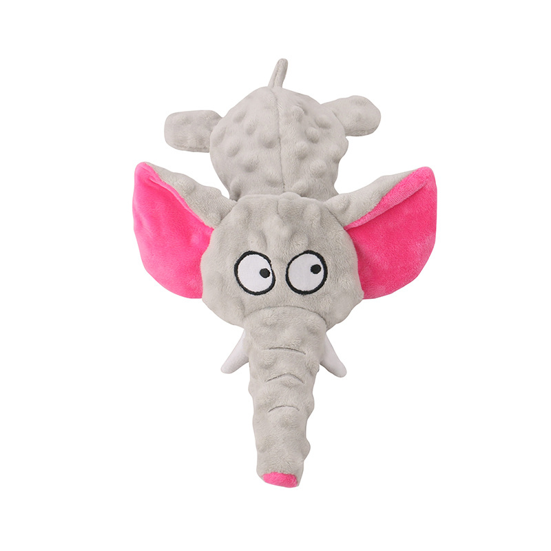 Elephant-Shaped Durable Dog Chew Toy Unfilled Cotton Squeaky for Pet Products