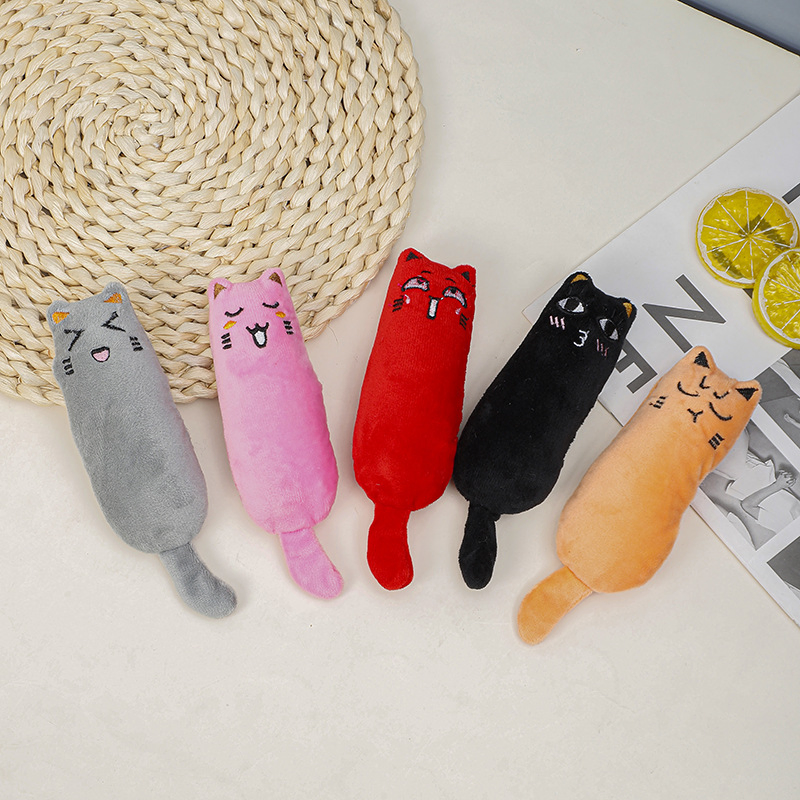 Pet Supplies Cat Cotton Fabric Teeth Grinding Abrasion Cute Expression Bag Toy Containing Catnip Spot Manufacturers Wholesale