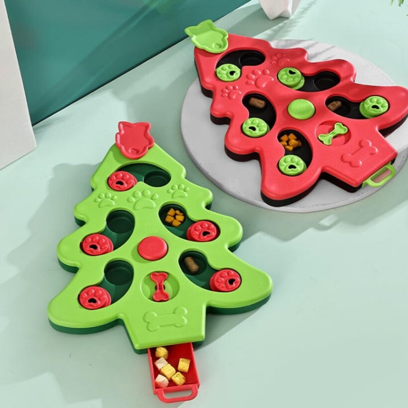 Christmas Puppy Slow Feeder, Pet Food Puzzle Toys, Iq Training&Mental Enrichment