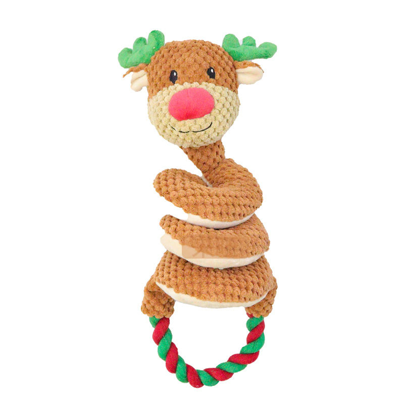 Pet Product Plush Christmas Dog Toys with Interactive Sound for Cognitive Fun