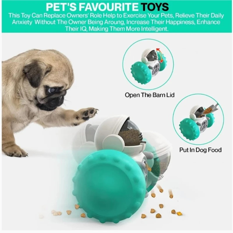 Dog Treat Leaking Toy Pet Puzzle Interactive Tumbler Toy Puppy Cat Slow Food Feeder Dispenser Dog Training Supplies