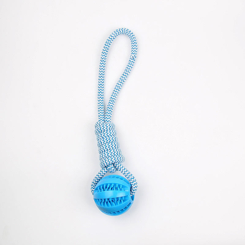 2025 Pet Chew Toy: Rubber Squeaky Ball with Rope Design Dog Toy