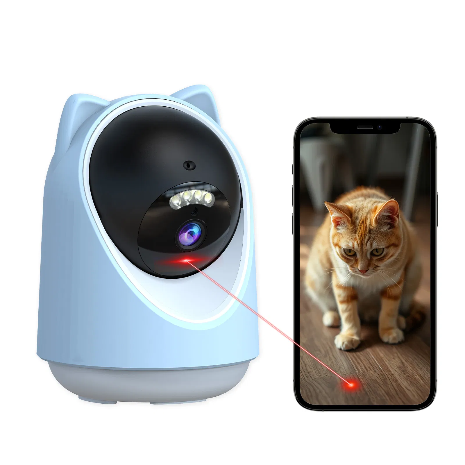 5g Pet Camera with Ai Recognition, Automatic Tracking, and Intelligent Laser Cat Teaser Toy