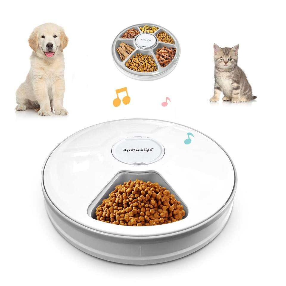 6 Meals Automatic Pet Feeder Electric Timer Dog Toy