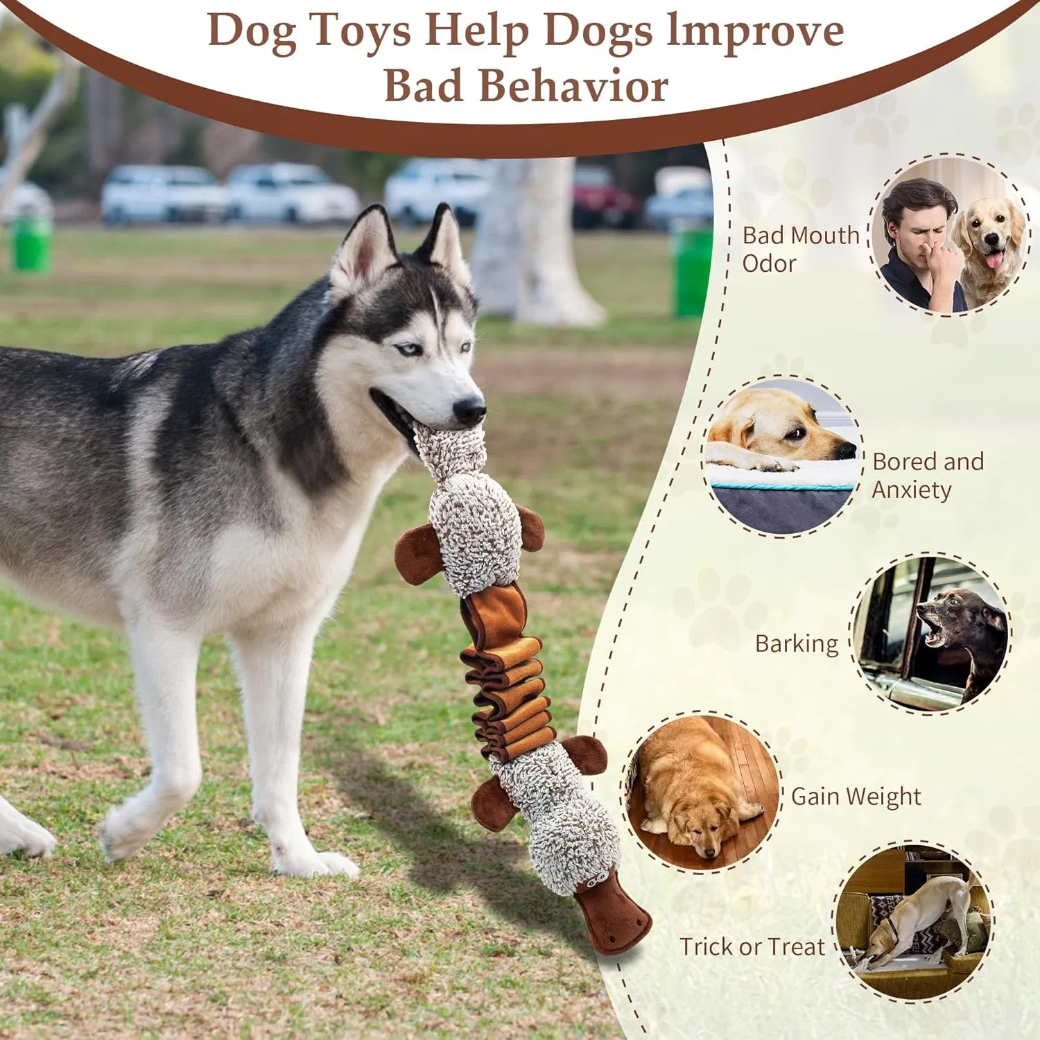 Squeaky Plush Platypus Interactive Tug Dog Chewy Soft Pet Toys