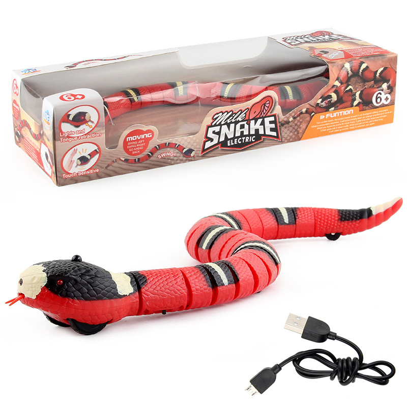 Smart Sensing Snake Cat Toys Electric Interactive Toys for Cats USB Charging Cat Accessories for Pet Dogs Game Play Toy