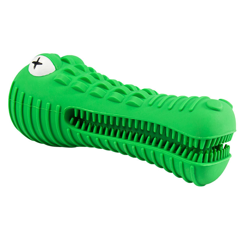 Rubber Pet Products Rod Crocodile Squeaky Dental Care Pet Toy