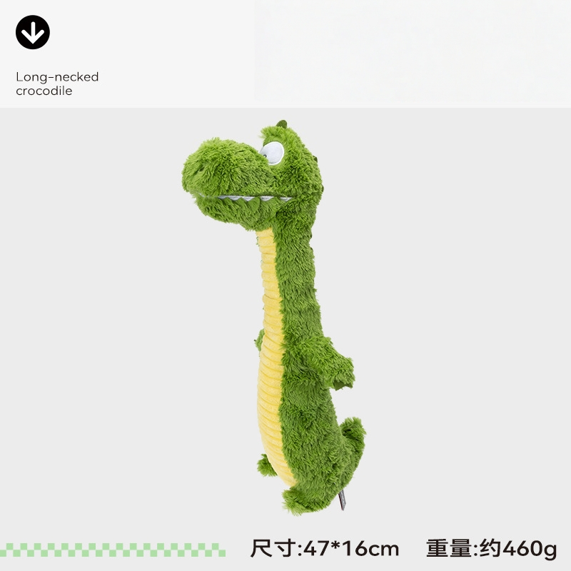 Green Crocodile Fluffy Soft Plush Stuffed Dog Squeaky Wholesale Pet Chewy Toys