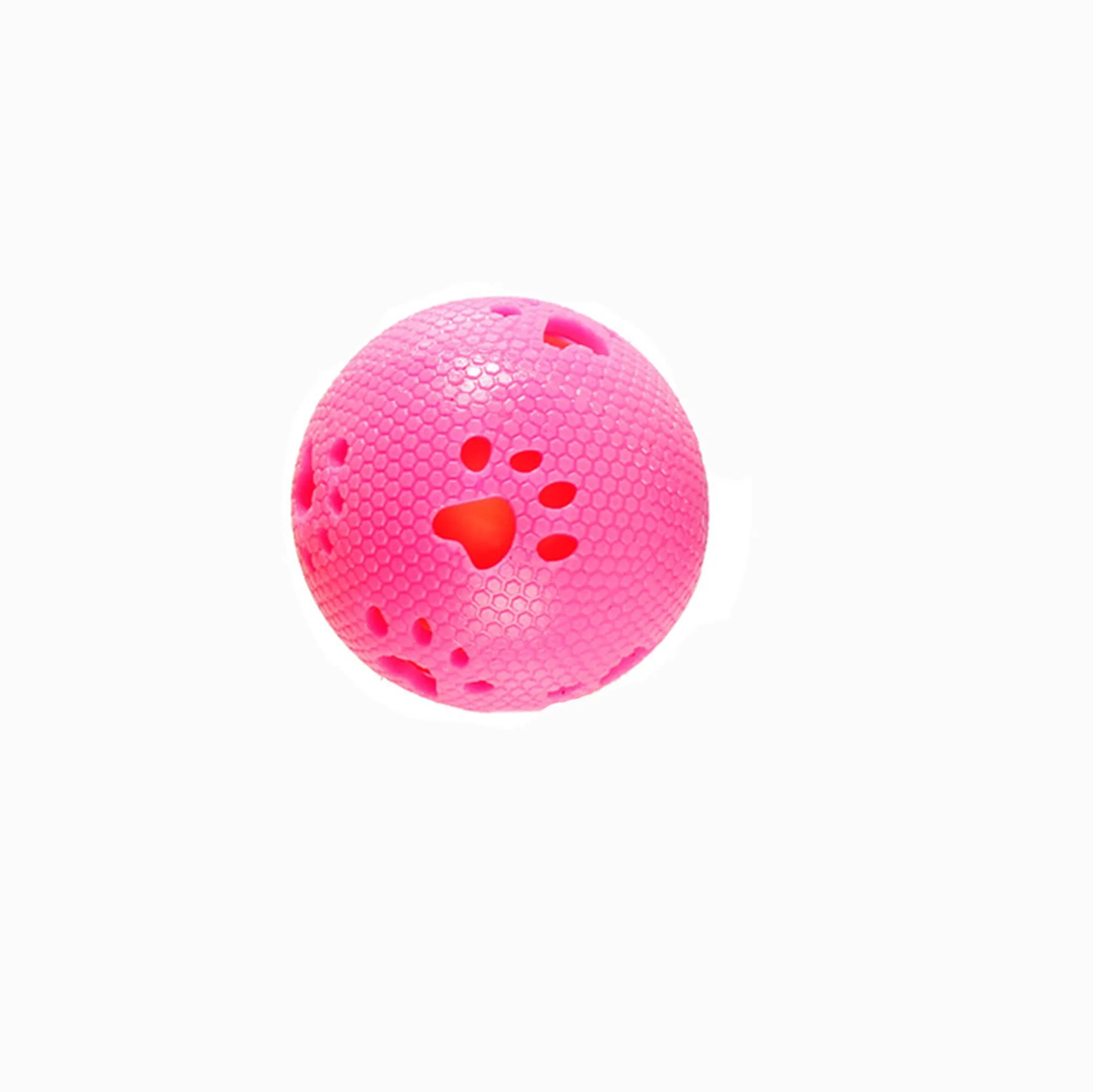 Wholesale TPR Sound and Lights Paw Print Dog Ball Durable Non-Toxic Pet Toy