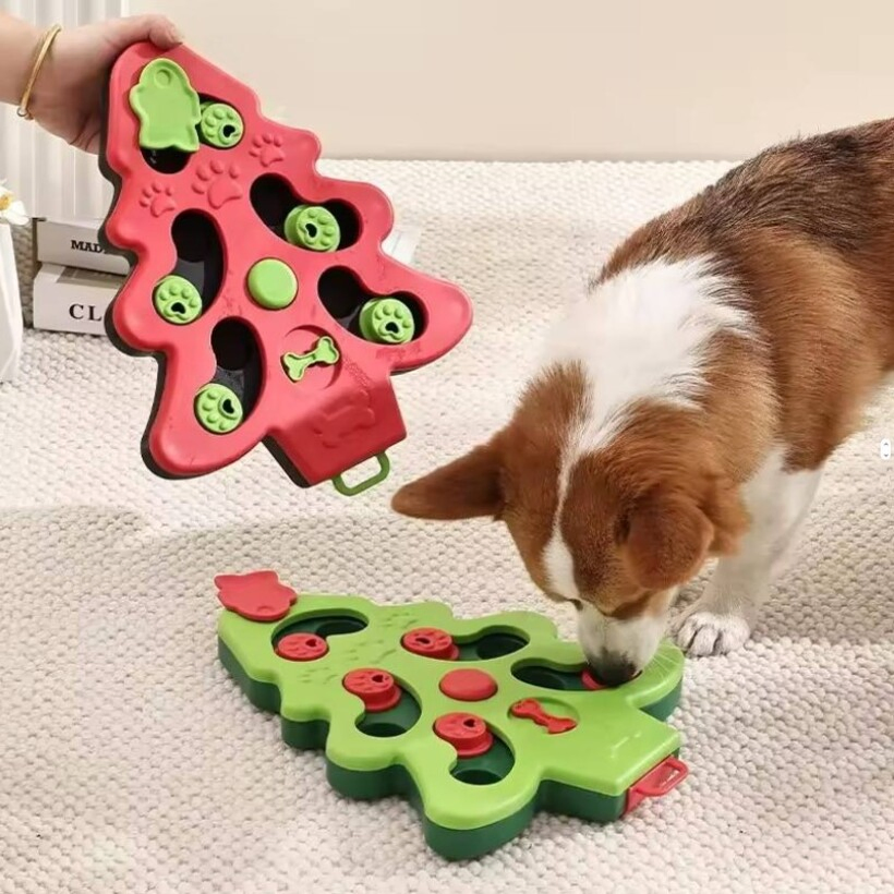 Christmas Puppy Slow Feeder, Pet Food Puzzle Toys, Iq Training&Mental Enrichment