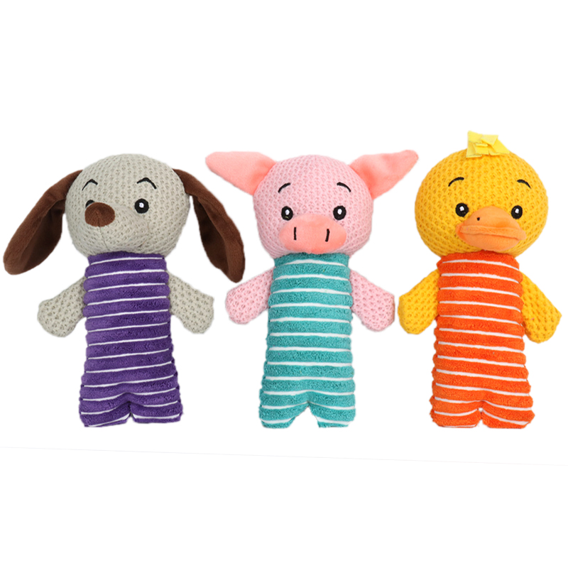 New Custom Cute Soft Duck Squeaky Plush Chewing Toy for Pet Dogs