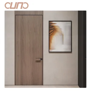 OUNA Custom Durable Carbon Crystal Plate Aluminum Wooden Door