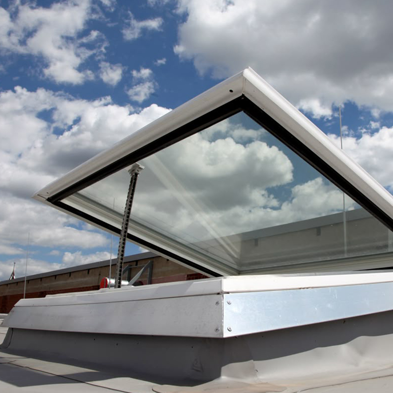 OUNA Thermal Break Aluminum Skylight for Flat Roof Double Glazed Low E Glass Energy Saving Condensation Prevention Modern Design