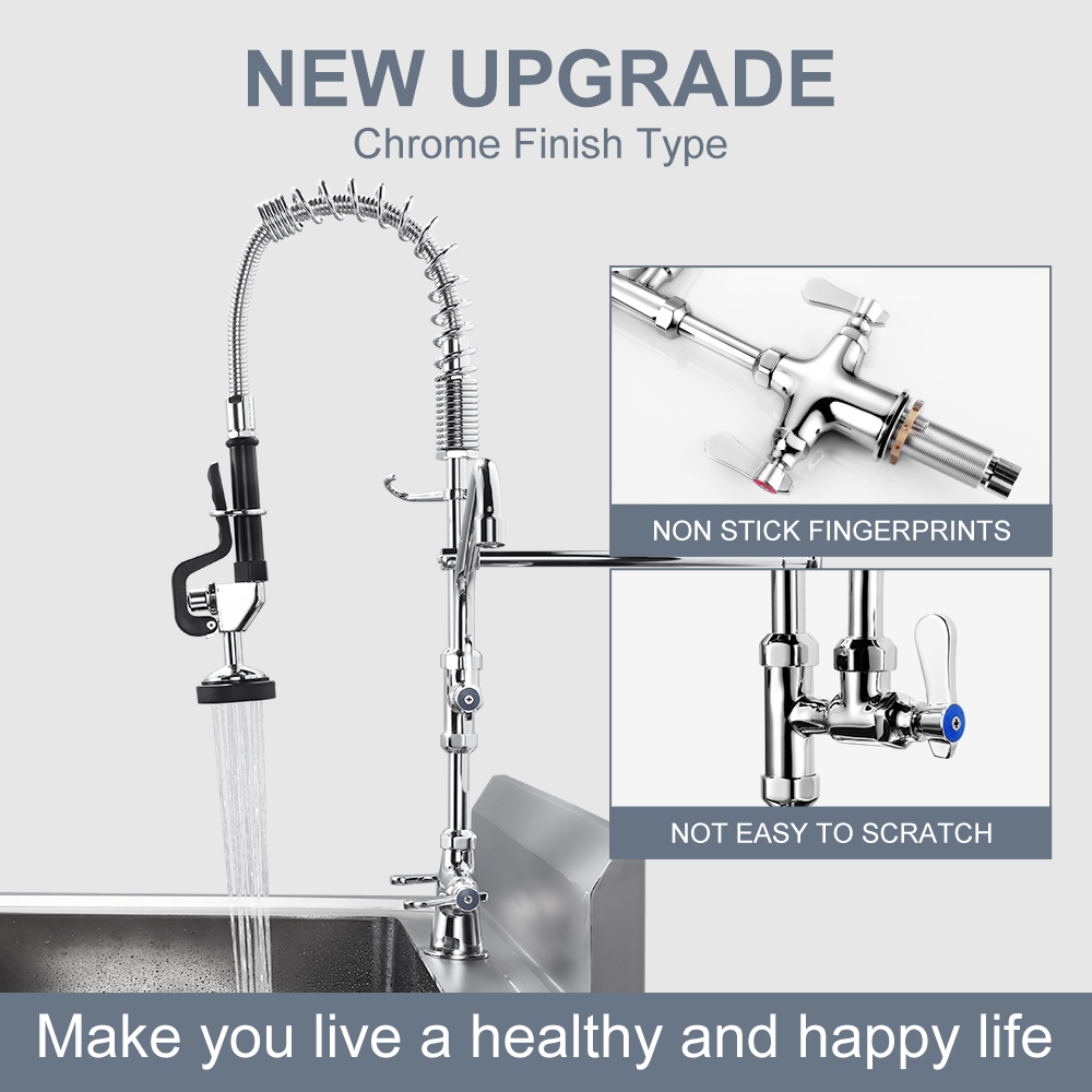 High Flow Kitchen Faucet UPC NSF Commercial Dishwasher Kitchen Deck Mount Pre Rinser Faucet