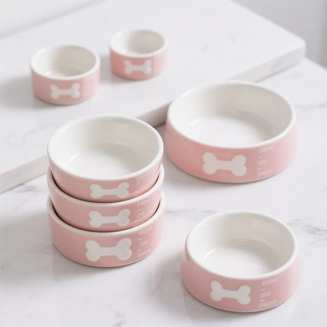 Ceramic Stoneware Pet Dog Cat Food and Water Feeding Drinking Bowls Dishes